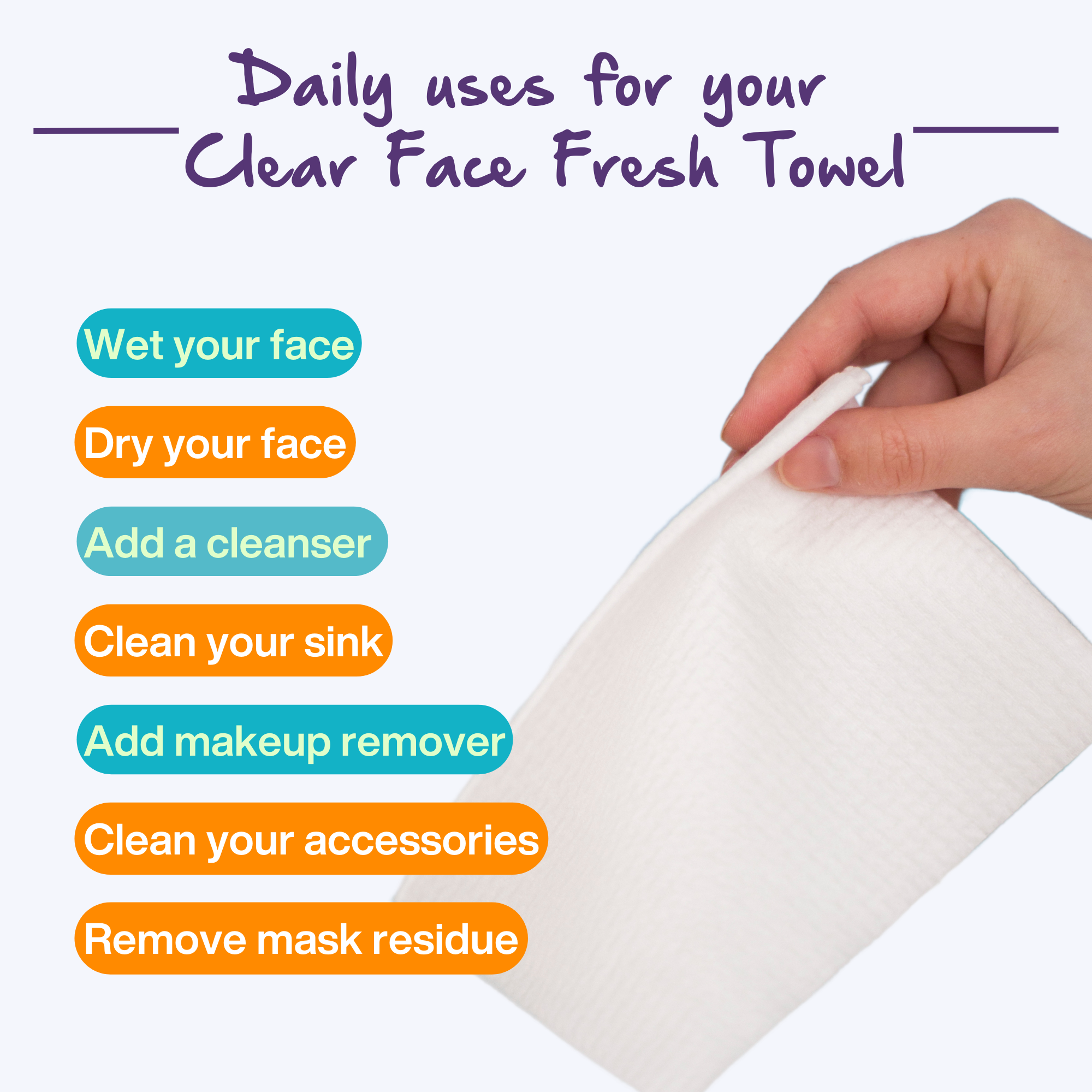 NEW! 30 XL Clear Face Fresh Towels